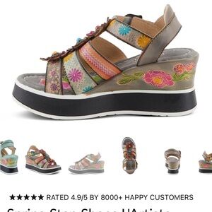 Floral Embellished Wedge Sandals